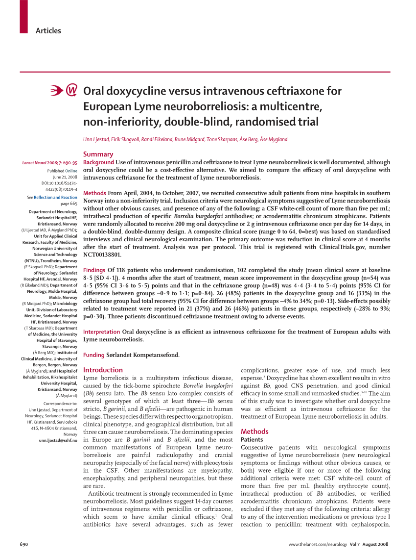 (PDF) Oral doxycycline versus intravenous ceftriaxone for ...